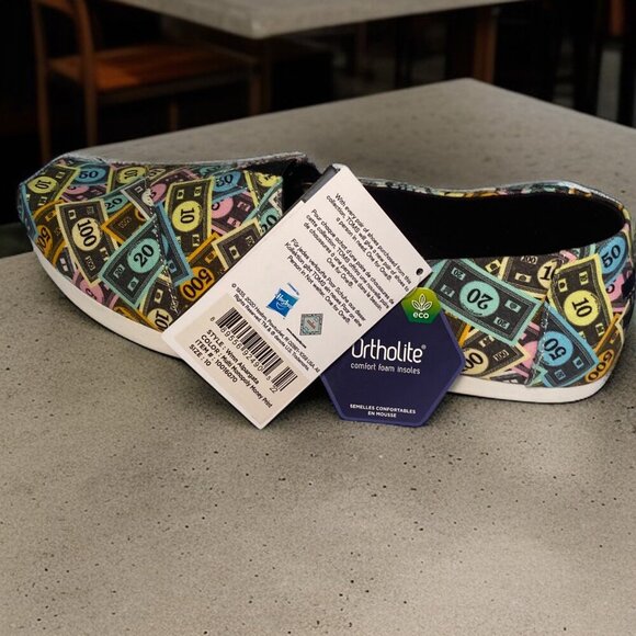 Toms X Monopoly Womens Alpargata Slip-On Shoes Size W10 Money Print Canvas - Picture 12 of 16